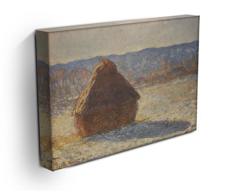Haystacks snow morning by Monet Canvas Print & Poster - Canvas Art Rocks - 3