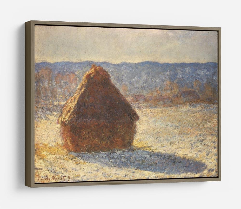 Haystacks snow morning by Monet HD Metal Print