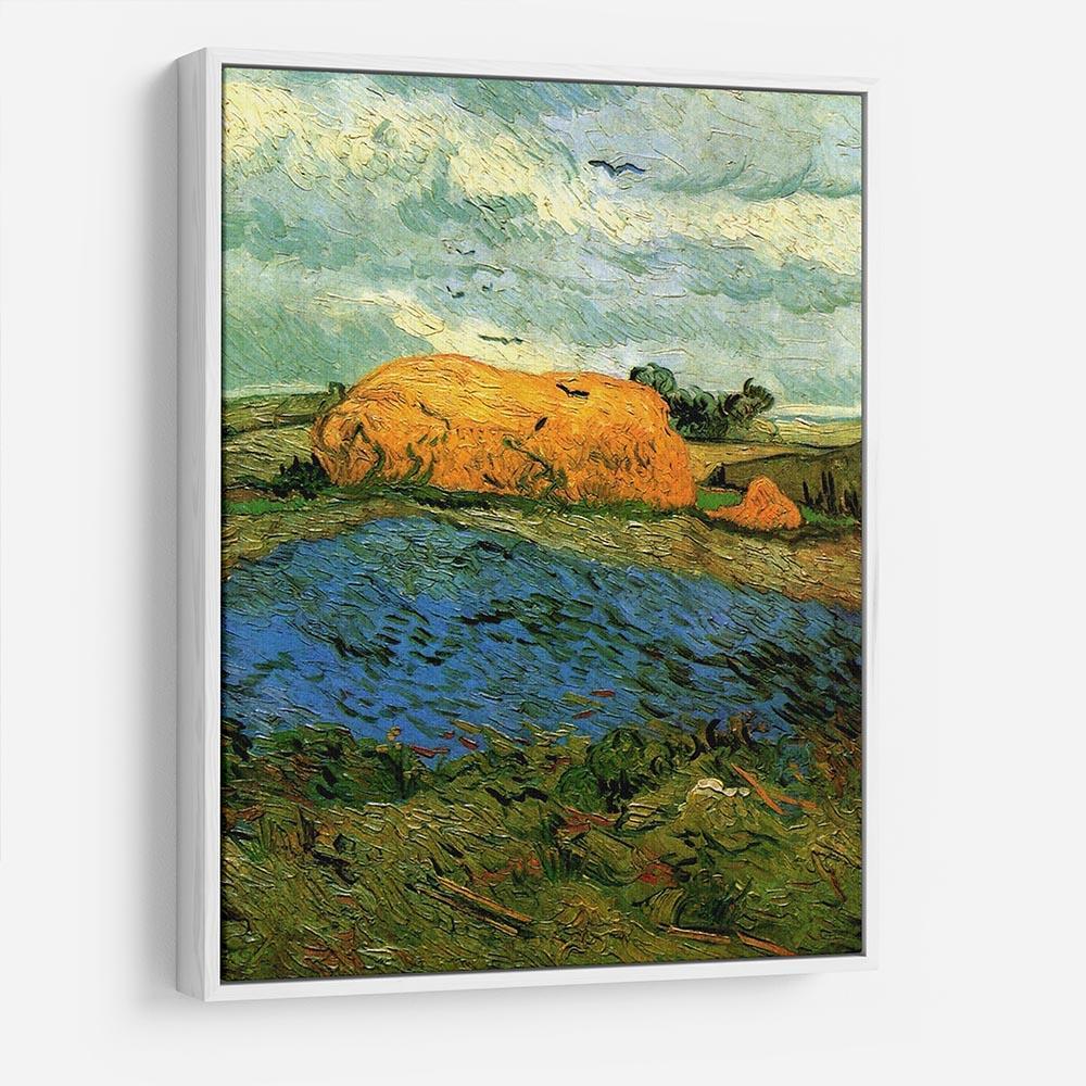 Haystacks under a Rainy Sky by Van Gogh HD Metal Print