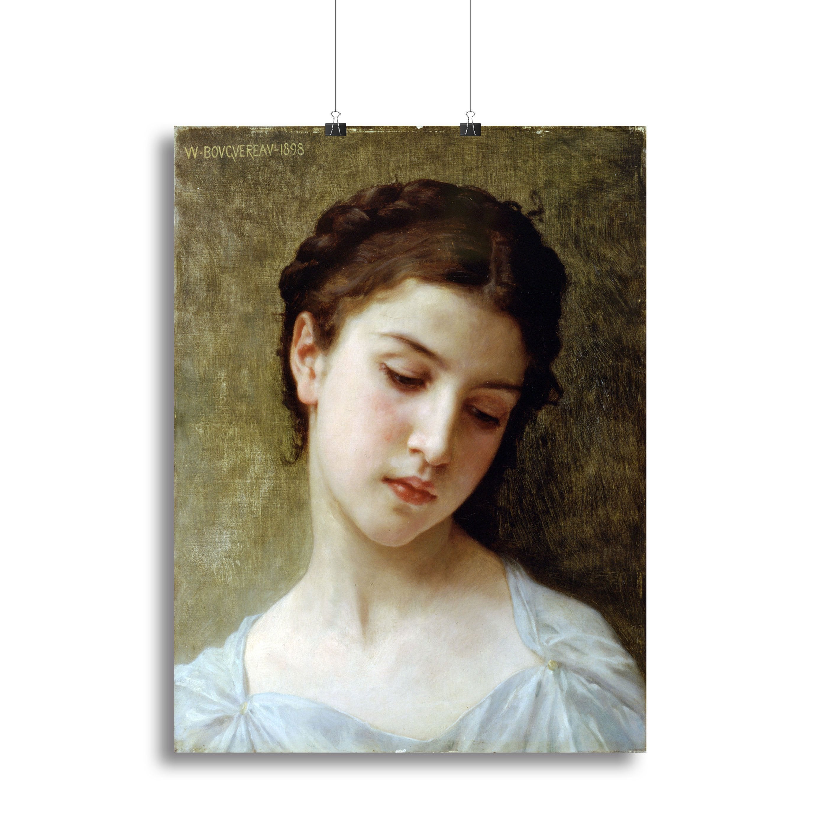Head Of A Young Girl 1898 By Bouguereau Canvas Print or Poster