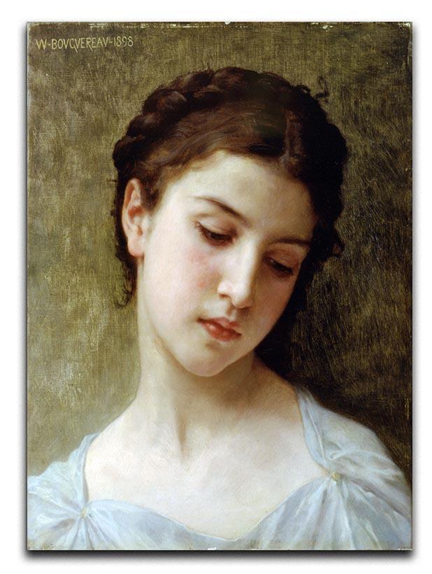 Head Of A Young Girl 1898 By Bouguereau Canvas Print or Poster  - Canvas Art Rocks - 1