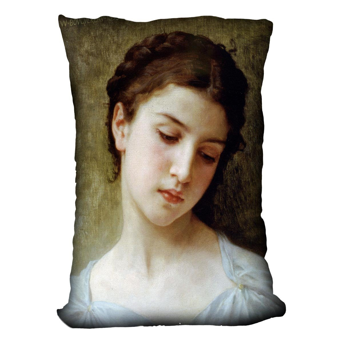Head Of A Young Girl 1898 By Bouguereau Throw Pillow