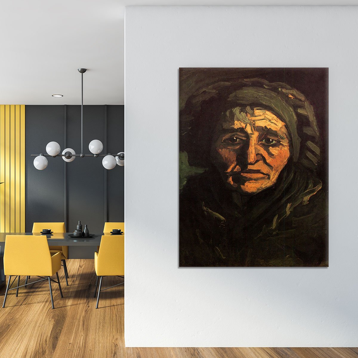 Head of a Peasant Woman with Greenish Lace Cap by Van Gogh Canvas Print or Poster