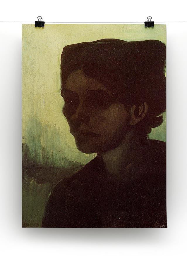 Head of a Young Peasant Woman with Dark Cap by Van Gogh Canvas Print & Poster - Canvas Art Rocks - 2