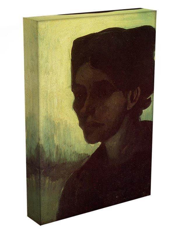 Head of a Young Peasant Woman with Dark Cap by Van Gogh Canvas Print & Poster - Canvas Art Rocks - 3