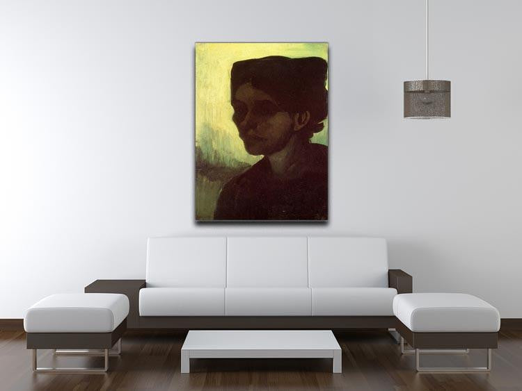 Head of a Young Peasant Woman with Dark Cap by Van Gogh Canvas Print & Poster - Canvas Art Rocks - 4