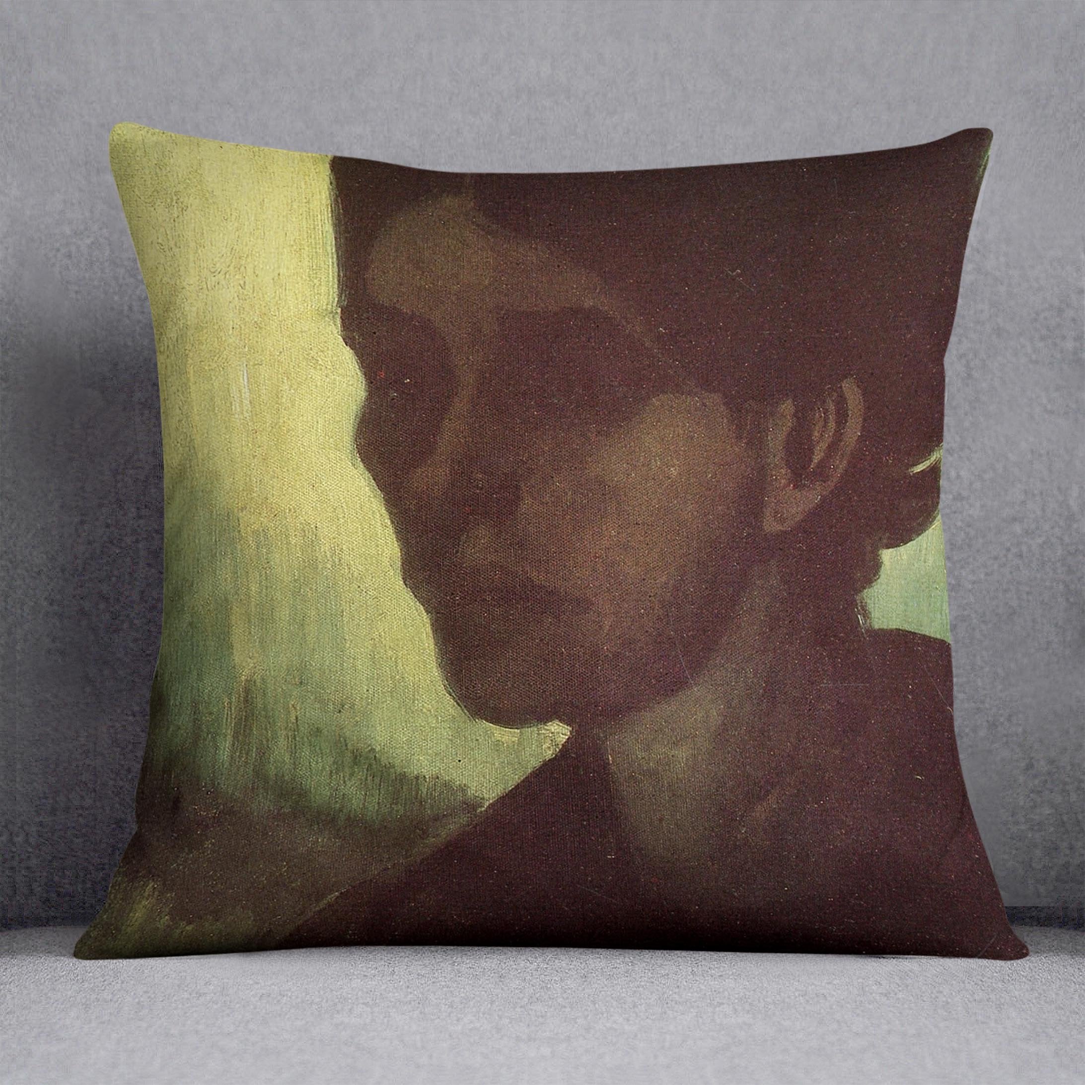 Head of a Young Peasant Woman with Dark Cap by Van Gogh Throw Pillow