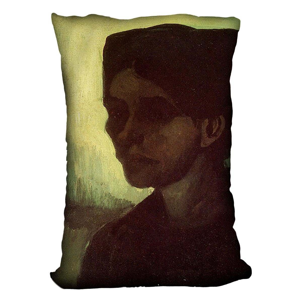 Head of a Young Peasant Woman with Dark Cap by Van Gogh Throw Pillow