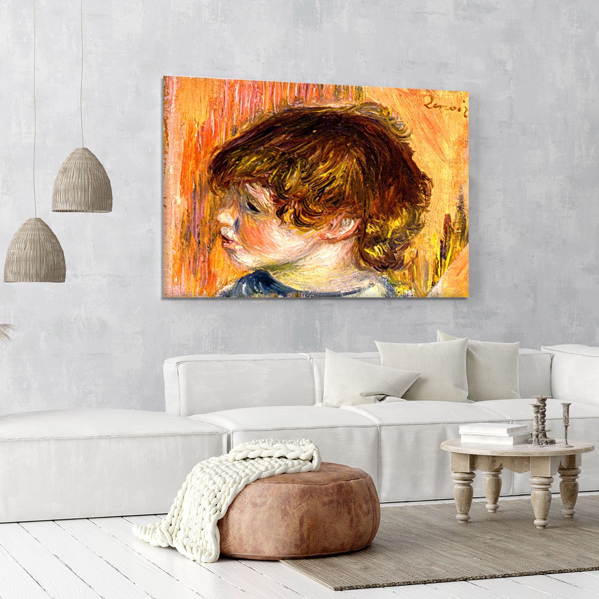 Head of a young girl by Renoir Canvas Print or Poster