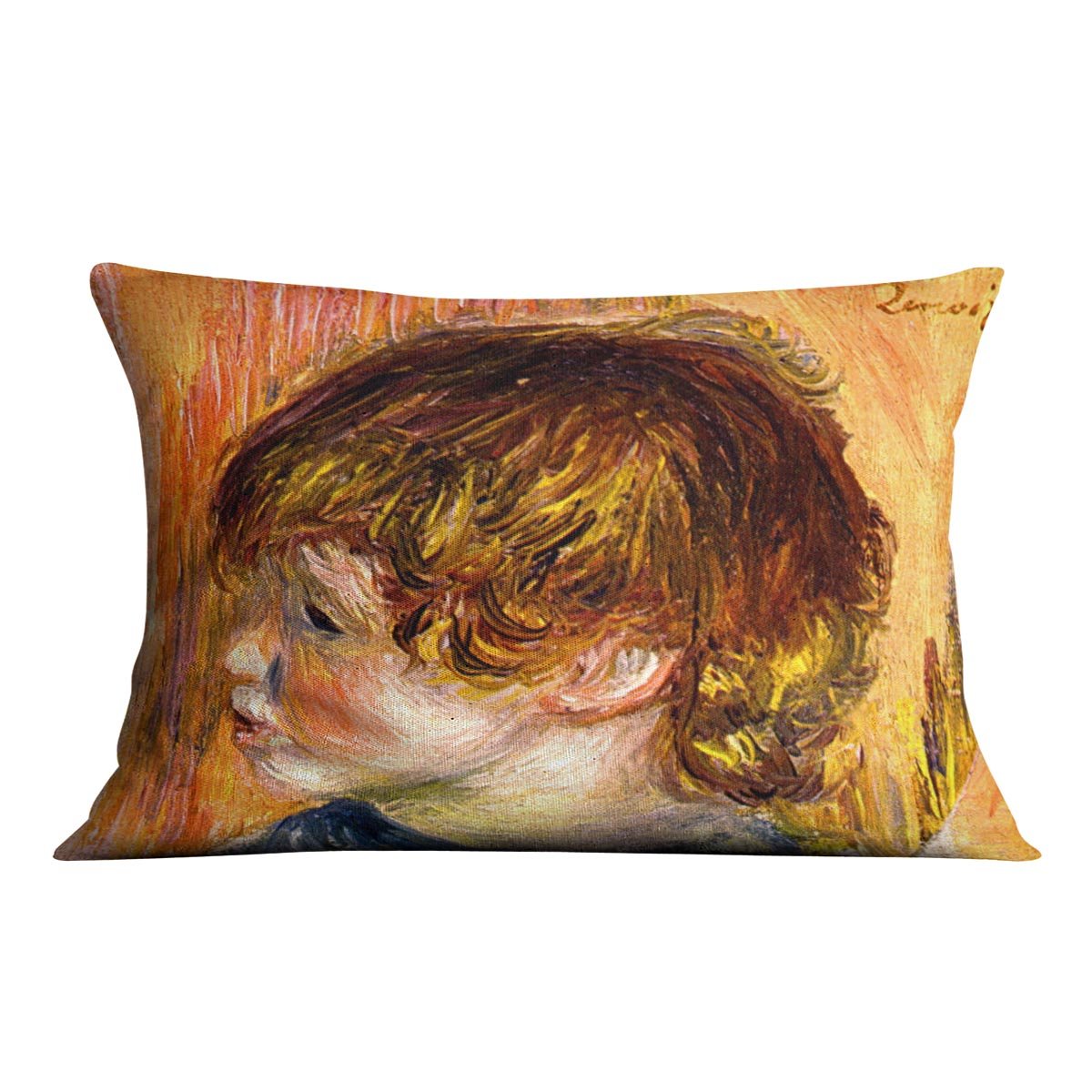 Head of a young girl by Renoir Throw Pillow