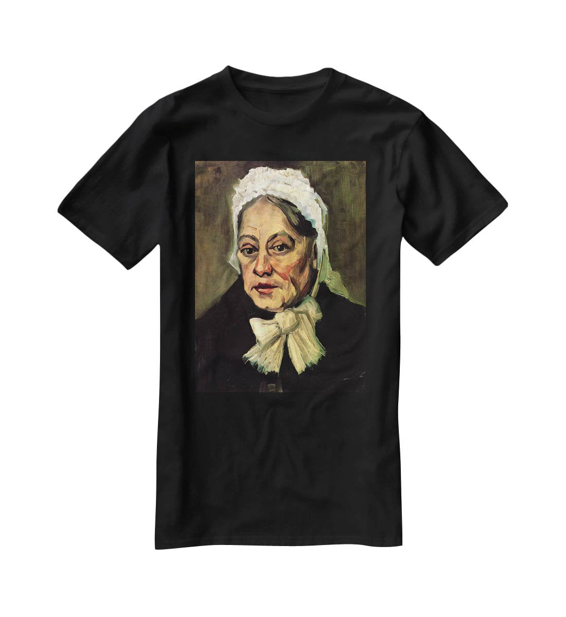 Head of an Old Woman with White Cap The Midwife by Van Gogh T-Shirt - Canvas Art Rocks - 1