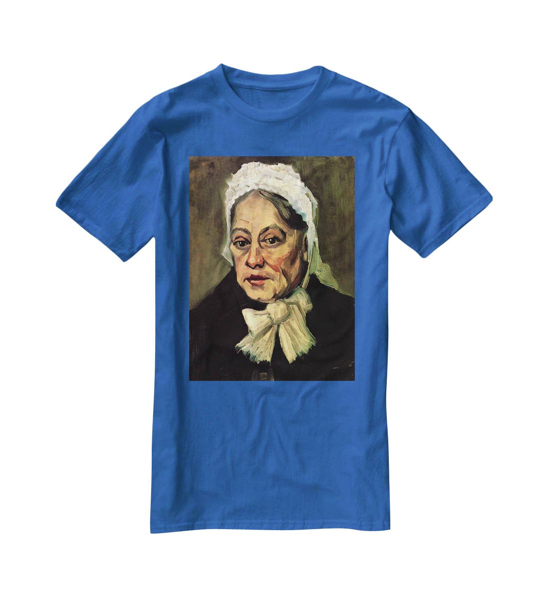 Head of an Old Woman with White Cap The Midwife by Van Gogh T-Shirt - Canvas Art Rocks - 2