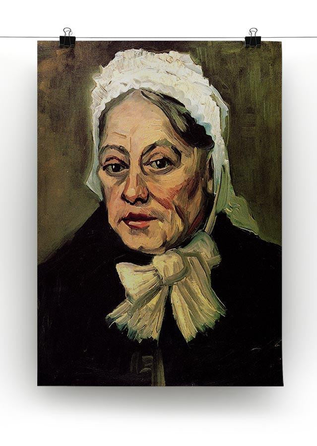 Head of an Old Woman with White Cap The Midwife by Van Gogh Canvas Print & Poster - Canvas Art Rocks - 2