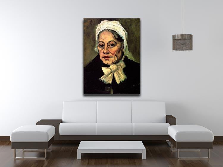 Head of an Old Woman with White Cap The Midwife by Van Gogh Canvas Print & Poster - Canvas Art Rocks - 4