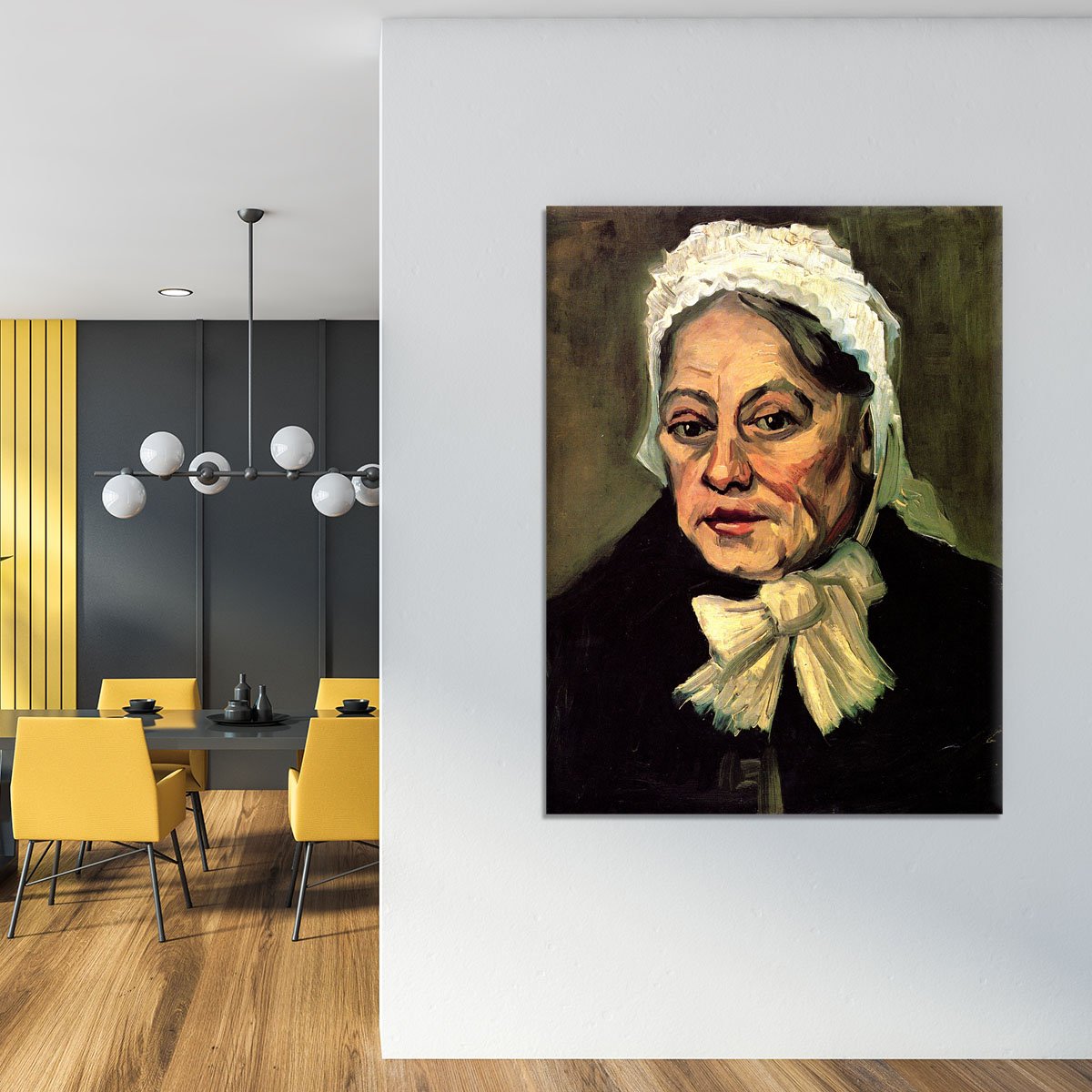 Head of an Old Woman with White Cap The Midwife by Van Gogh Canvas Print or Poster