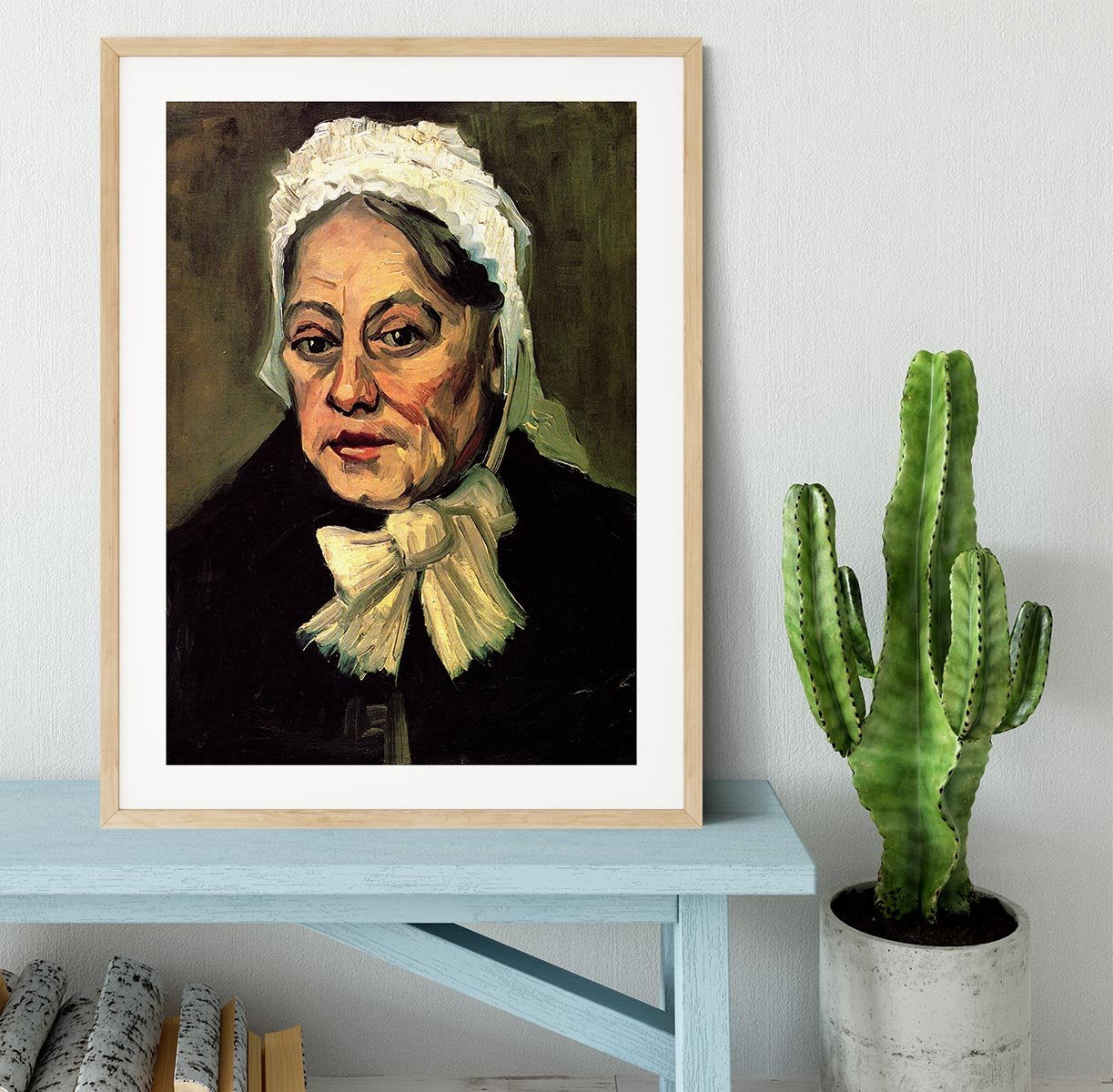 Head of an Old Woman with White Cap The Midwife by Van Gogh Framed Print - Canvas Art Rocks - 3