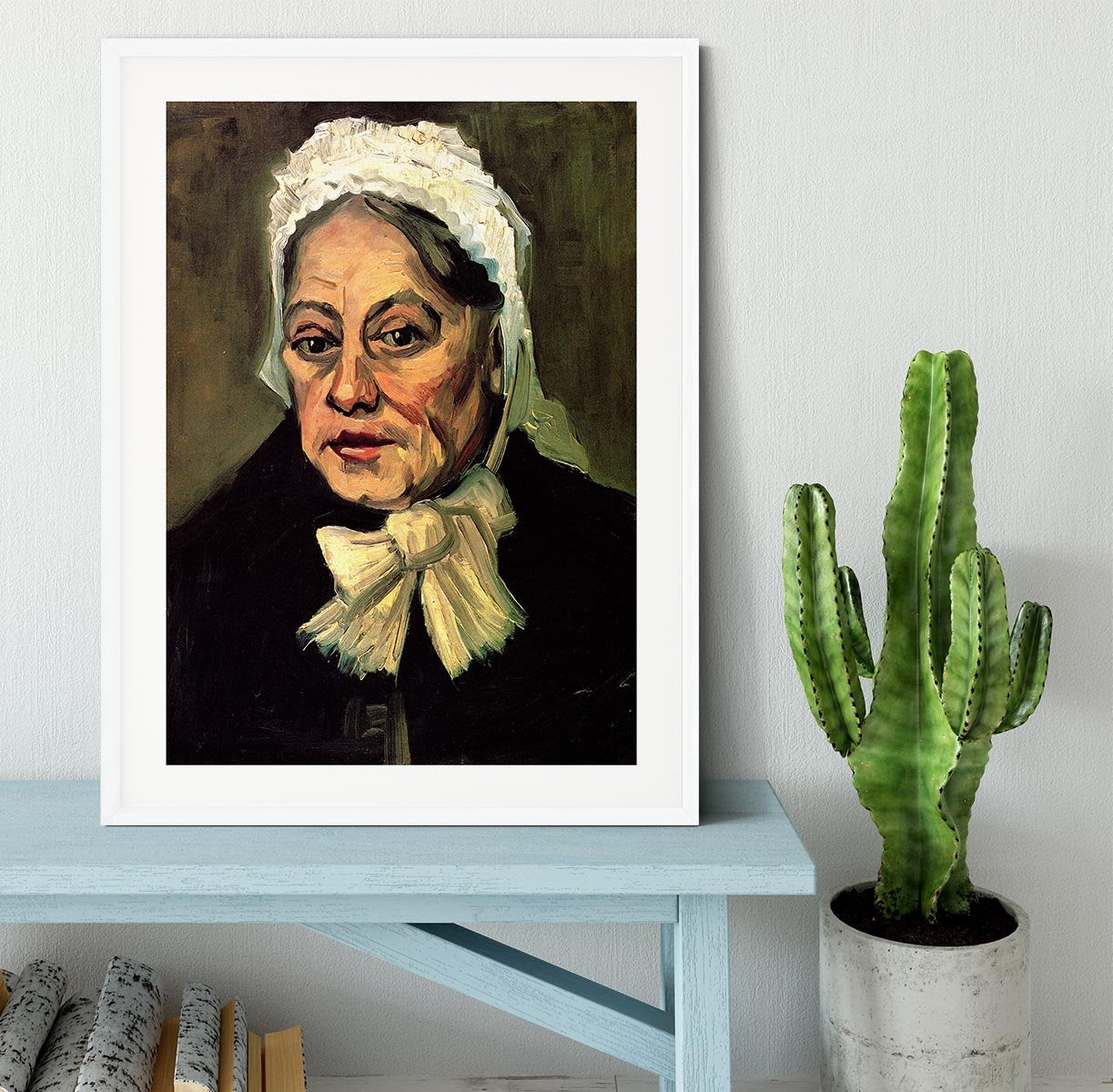 Head of an Old Woman with White Cap The Midwife by Van Gogh Framed Print - Canvas Art Rocks - 5