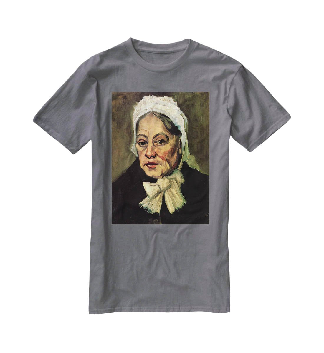 Head of an Old Woman with White Cap The Midwife by Van Gogh T-Shirt - Canvas Art Rocks - 3
