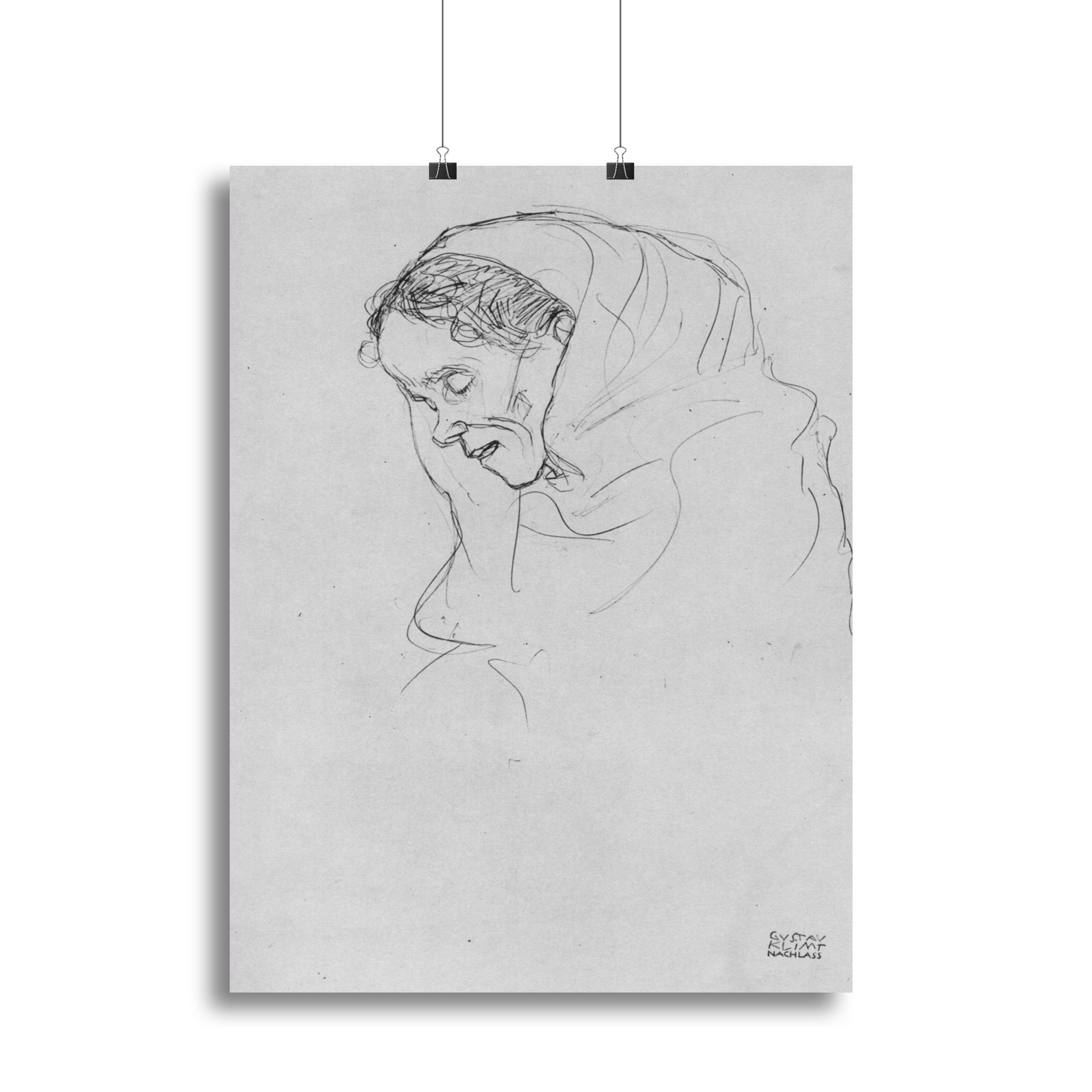 Head of an old woman in profile by Klimt Canvas Print or Poster