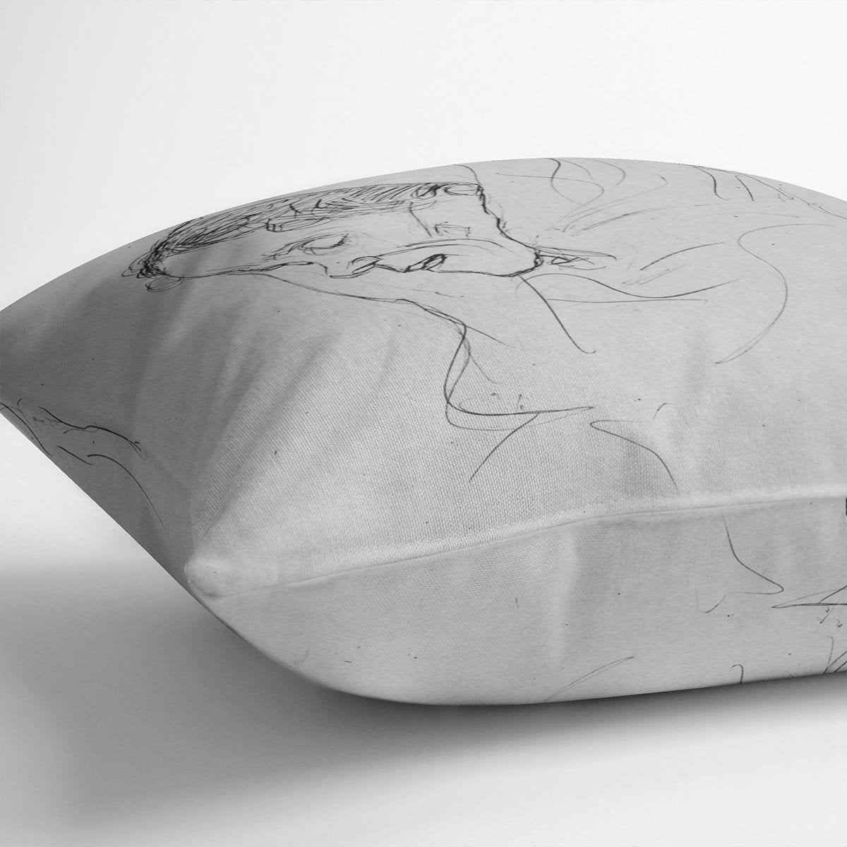 Head of an old woman in profile by Klimt Throw Pillow