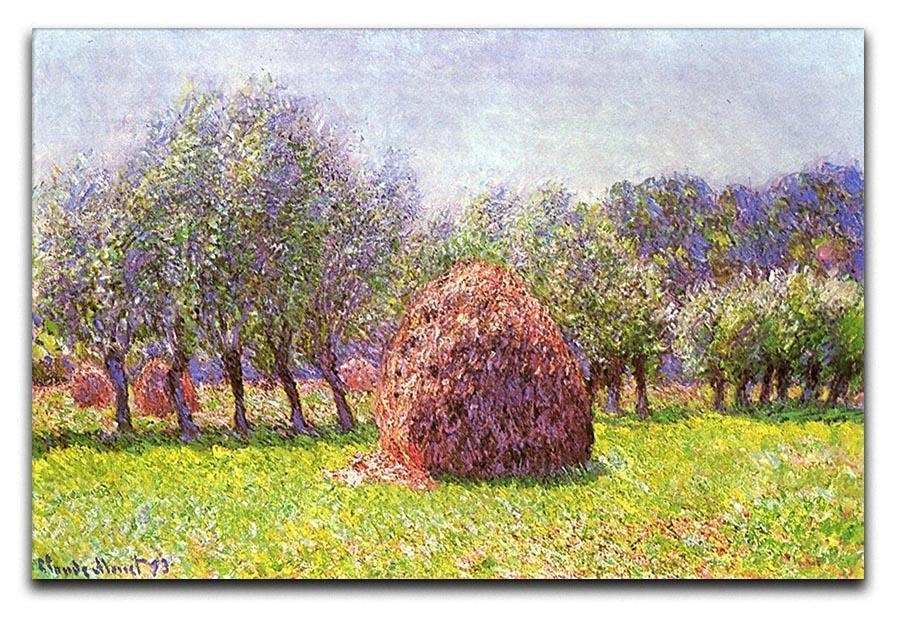 Heap of hay in the field by Monet Canvas Print & Poster  - Canvas Art Rocks - 1