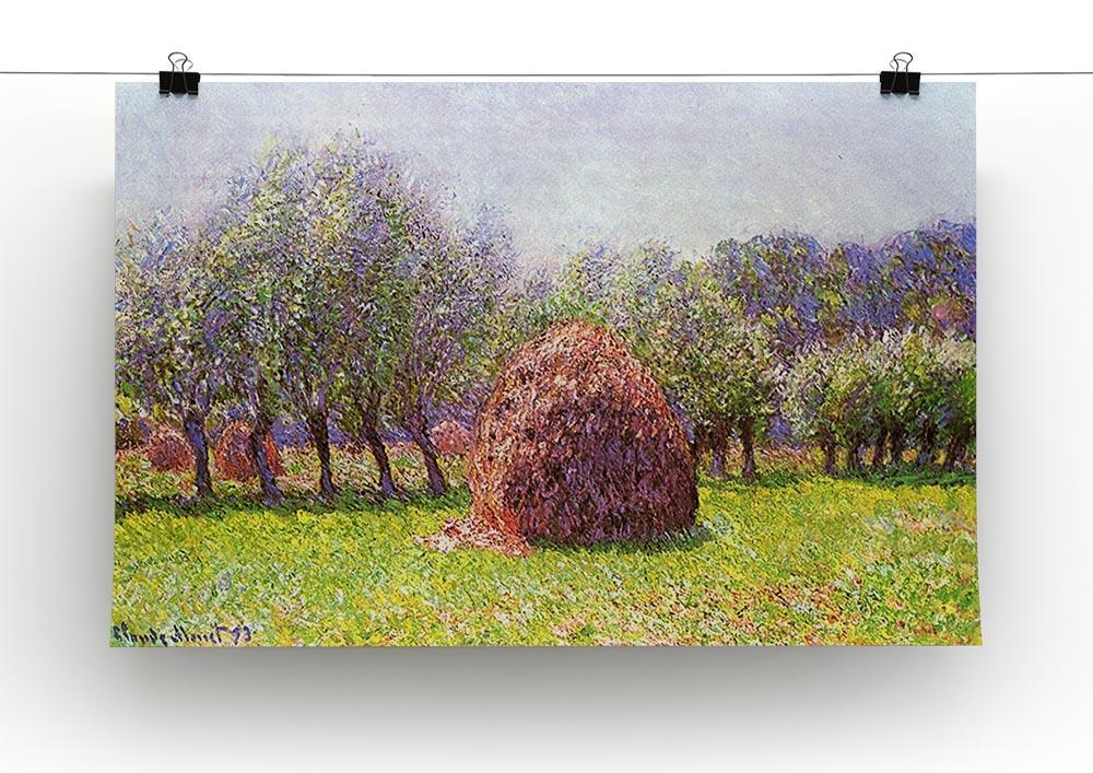 Heap of hay in the field by Monet Canvas Print & Poster - Canvas Art Rocks - 2