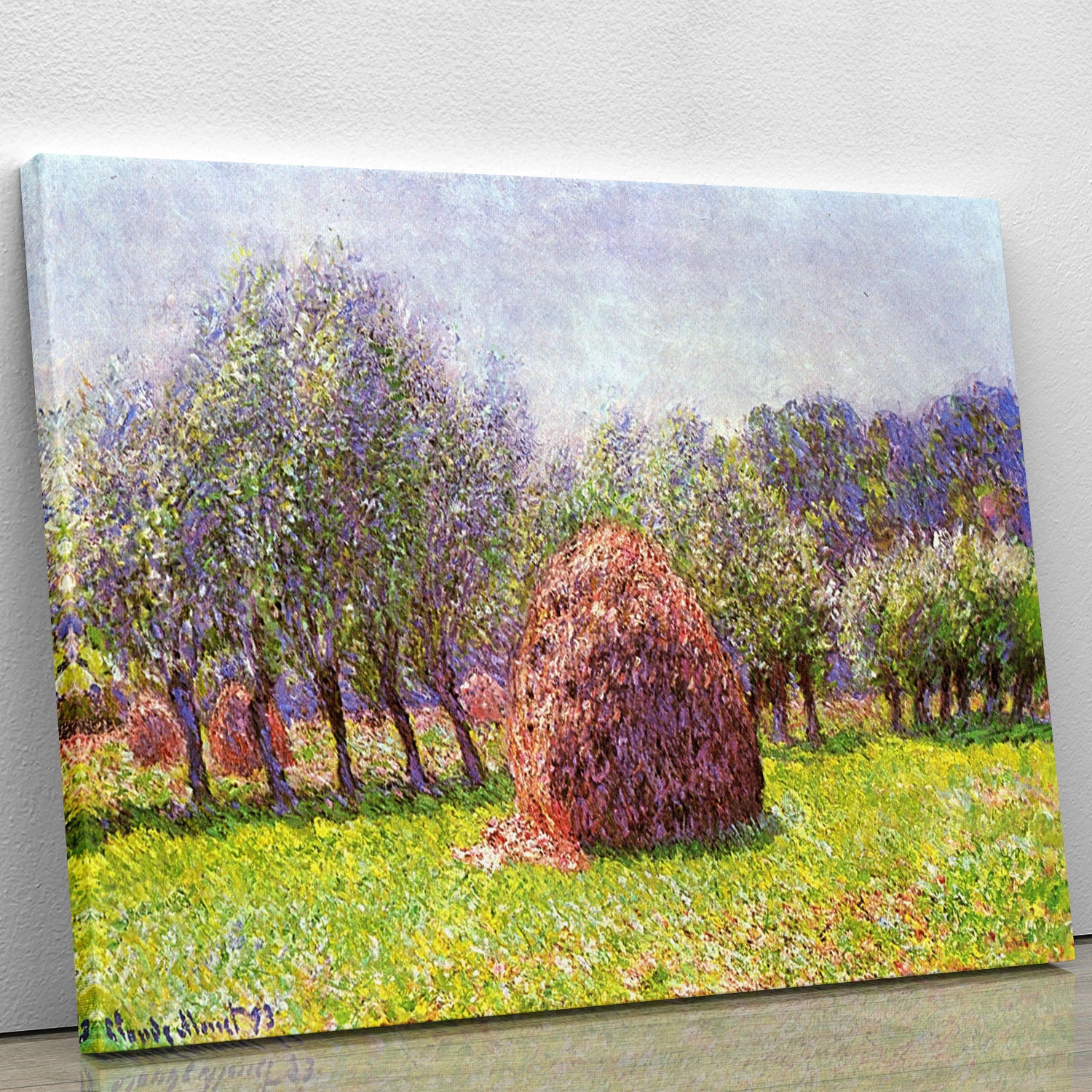Heap of hay in the field by Monet Canvas Print or Poster - Canvas Art Rocks - 1