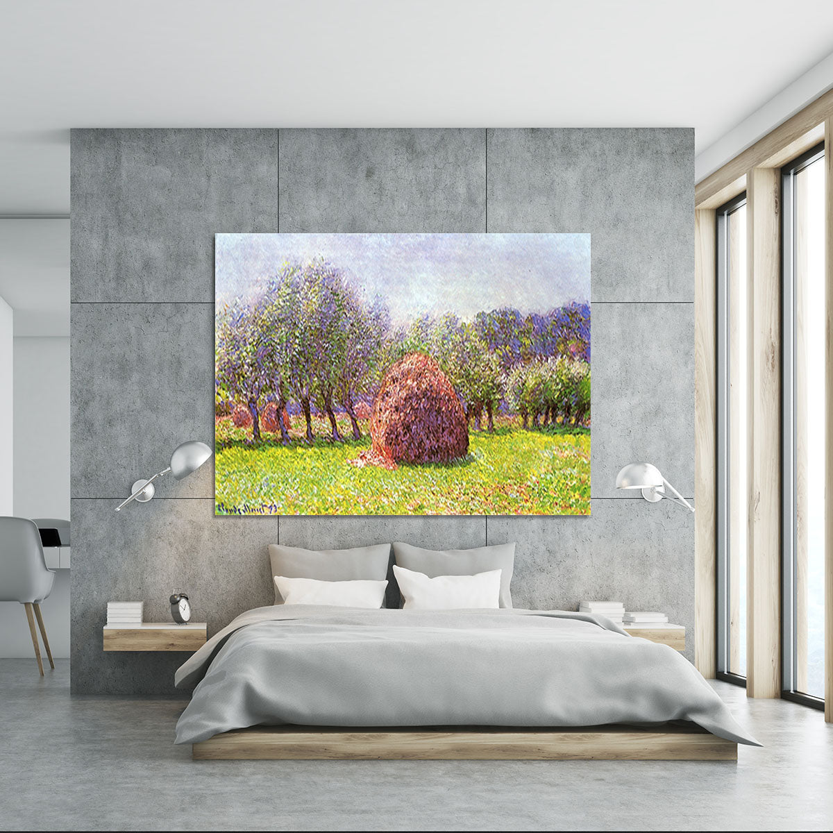 Heap of hay in the field by Monet Canvas Print or Poster - Canvas Art Rocks - 5