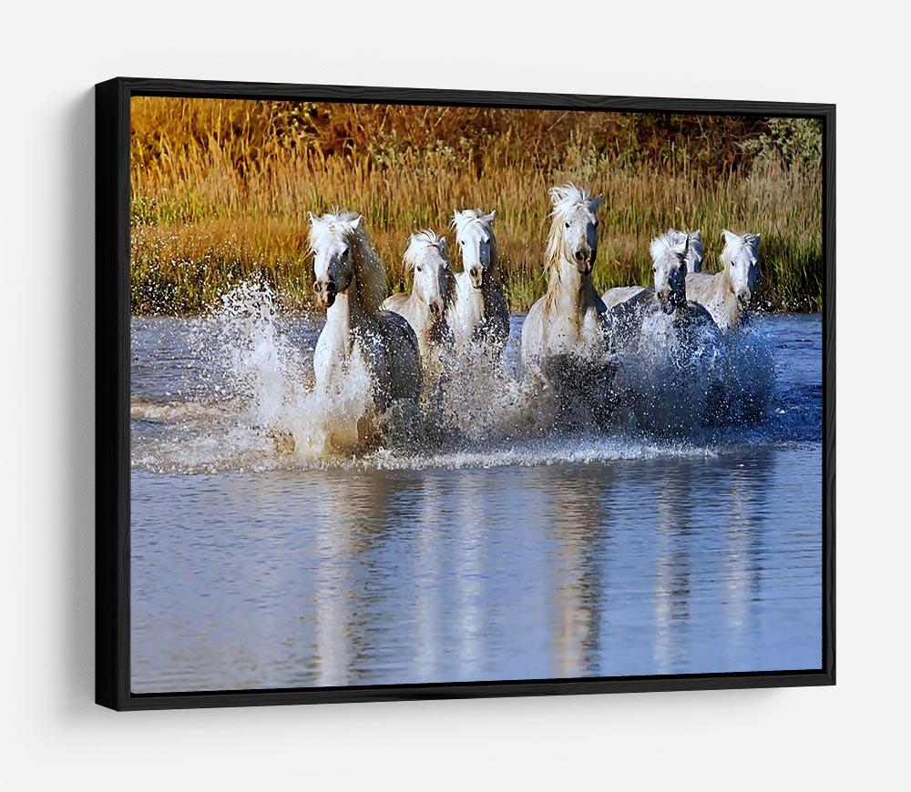 Heard of White Horses Running and splashing HD Metal Print - Canvas Art Rocks - 6