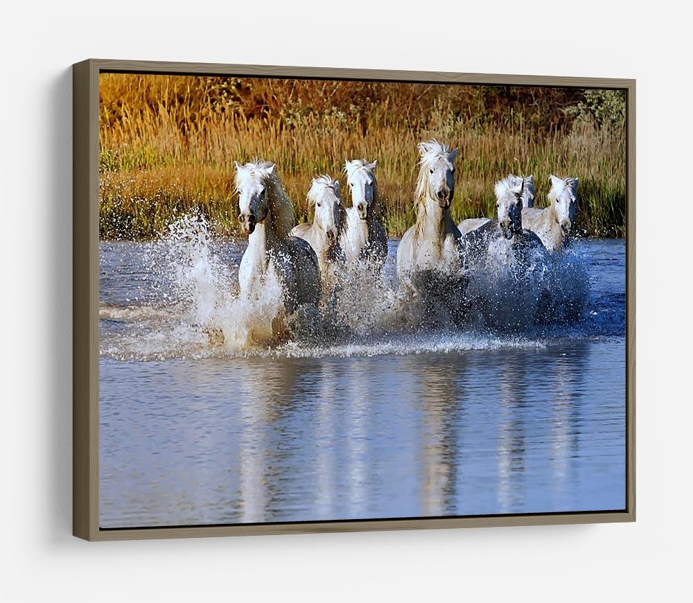 Heard of White Horses Running and splashing HD Metal Print - Canvas Art Rocks - 10