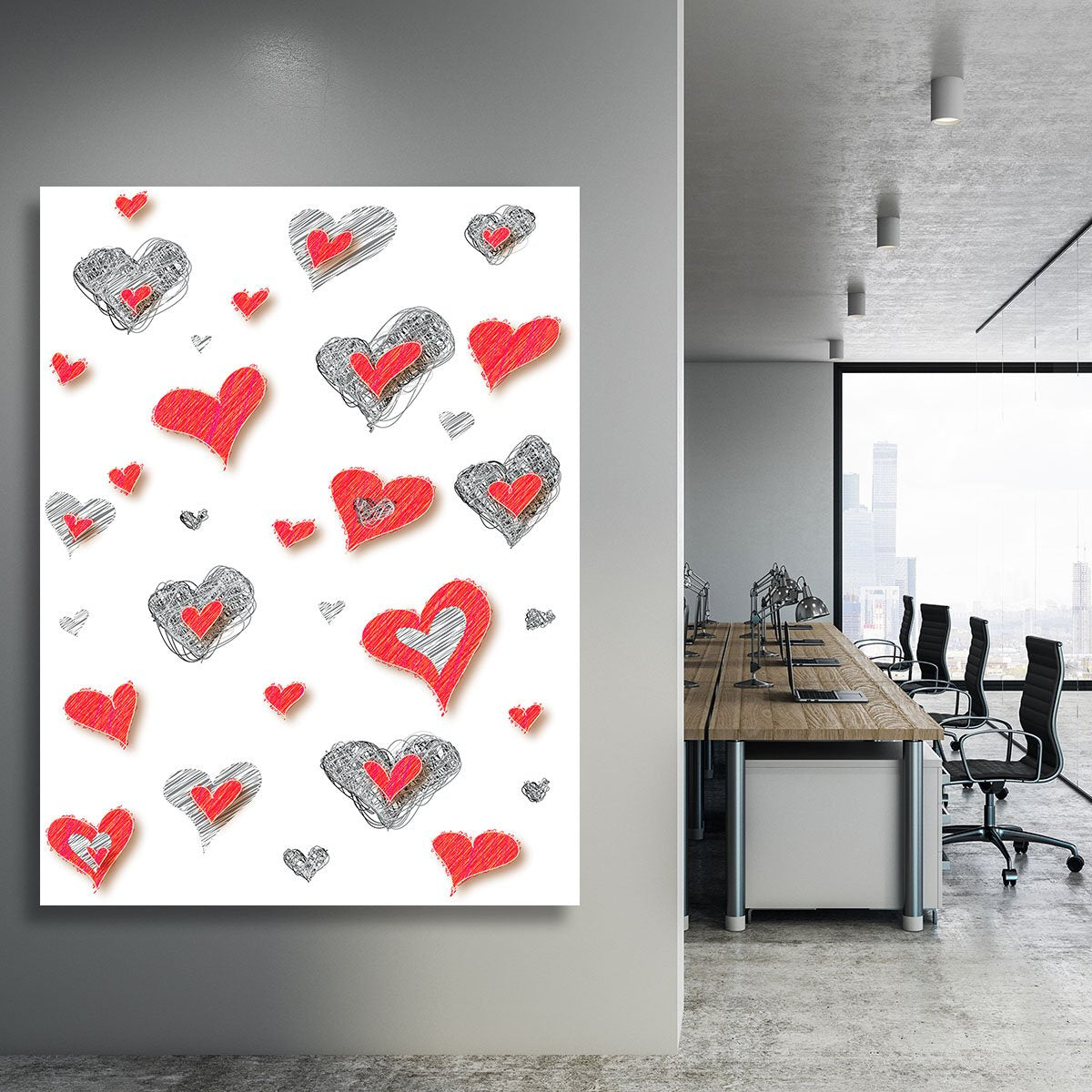 Heart Pattern Canvas Print or Poster
