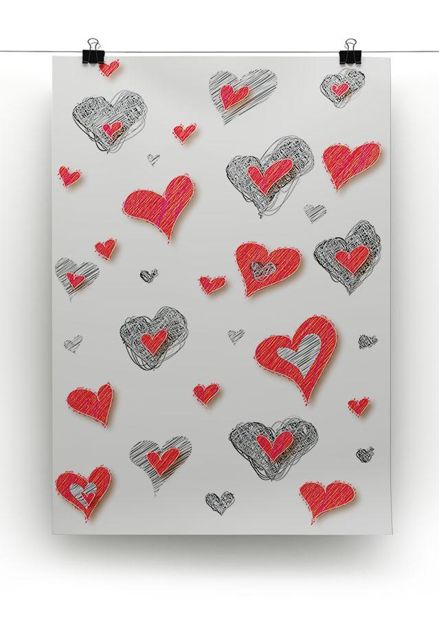 Heart Pattern Canvas Print or Poster - Canvas Art Rocks - 2