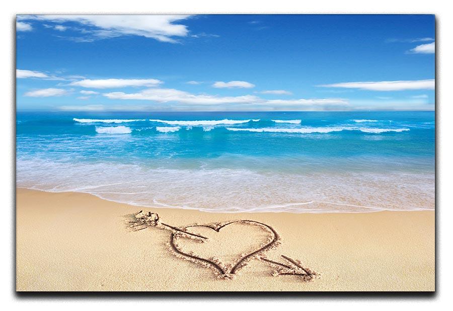 Heart with arrow in sand Canvas Print or Poster - Canvas Art Rocks - 1