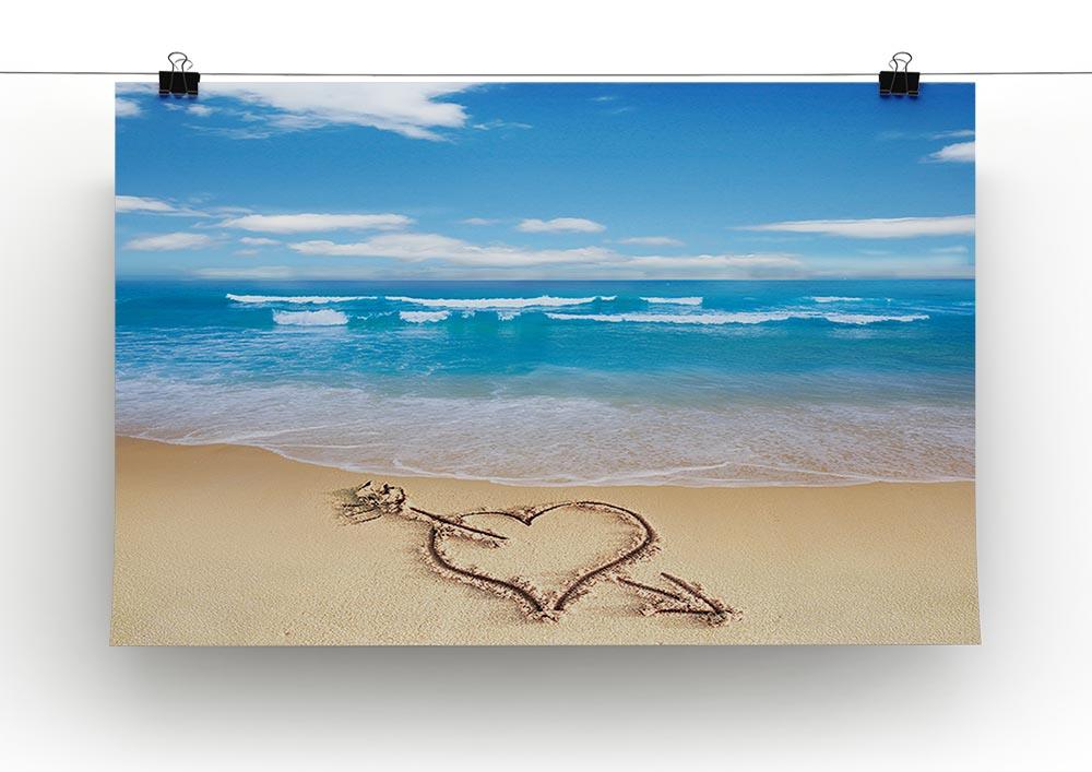 Heart with arrow in sand Canvas Print or Poster - Canvas Art Rocks - 2