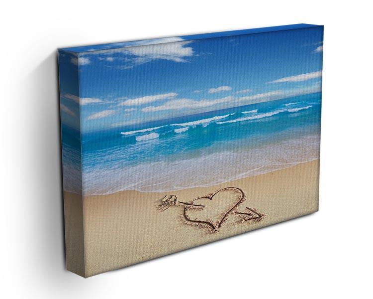 Heart with arrow in sand Canvas Print or Poster - Canvas Art Rocks - 3