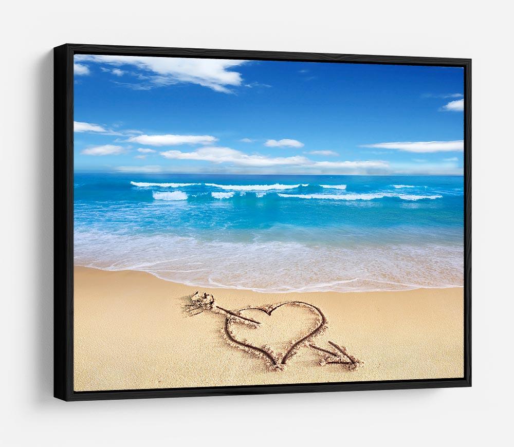 Heart with arrow in sand HD Metal Print - Canvas Art Rocks - 6