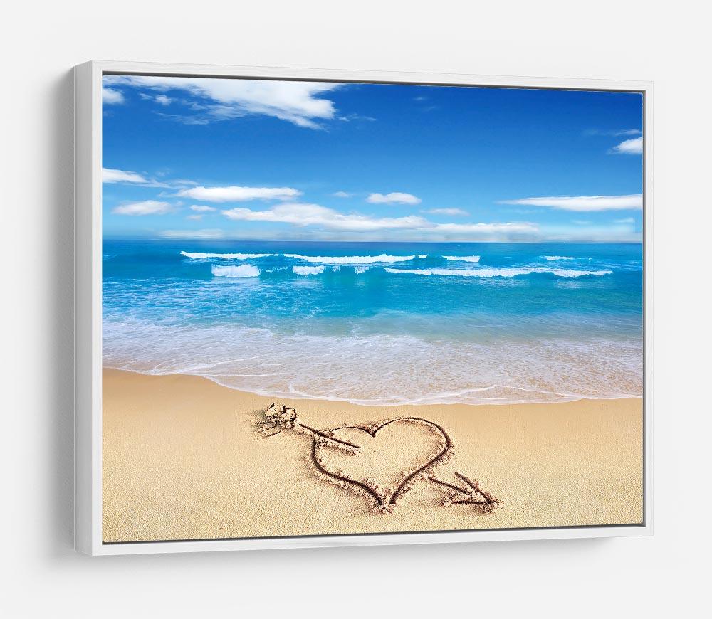 Heart with arrow in sand HD Metal Print - Canvas Art Rocks - 7