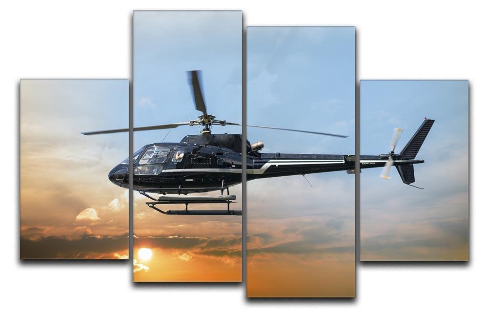 Helicopter for sightseeing 4 Split Panel Canvas  - Canvas Art Rocks - 1