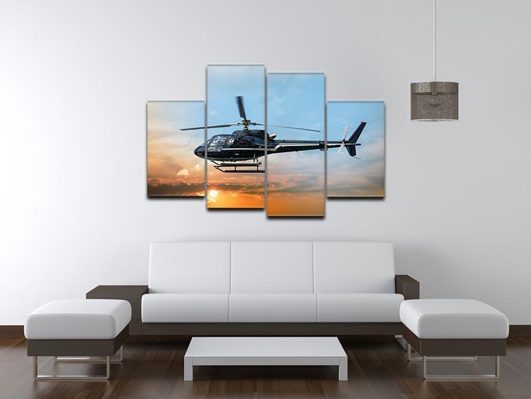 Helicopter for sightseeing 4 Split Panel Canvas  - Canvas Art Rocks - 3
