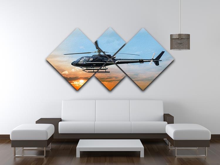 Helicopter for sightseeing 4 Square Multi Panel Canvas  - Canvas Art Rocks - 3