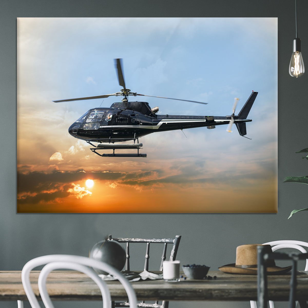 Helicopter for sightseeing Canvas Print or Poster