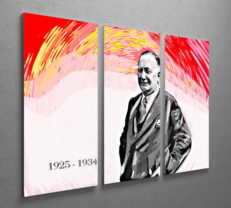 Herbert Chapman 3 Split Panel Canvas Print - Canvas Art Rocks - 2