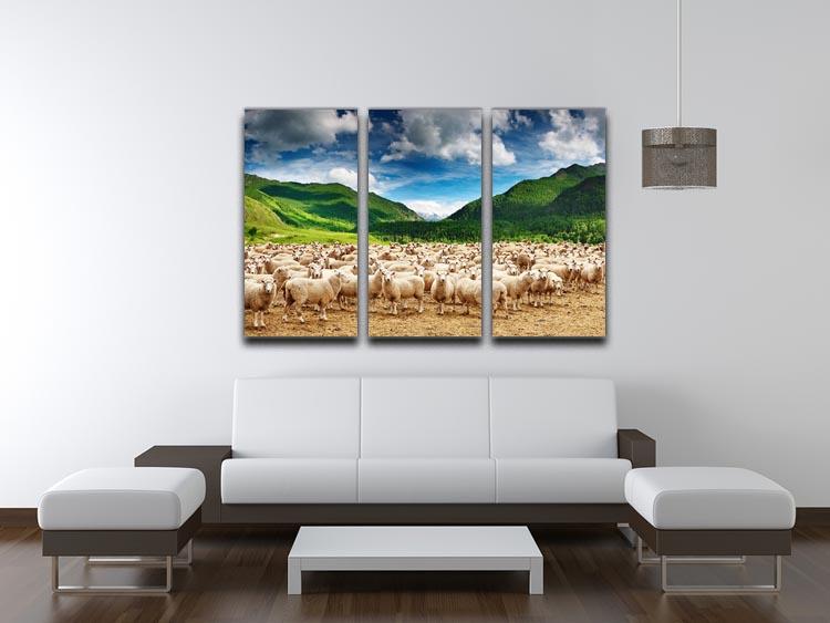 Herd of sheep 3 Split Panel Canvas Print - Canvas Art Rocks - 3
