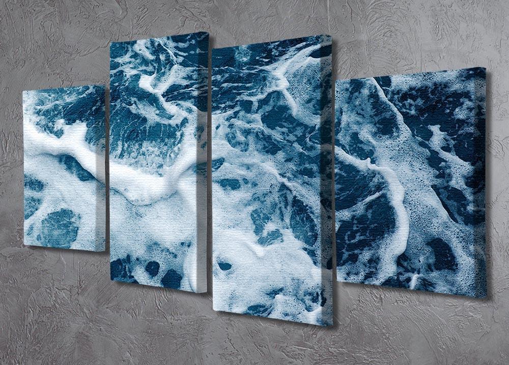 High Angle View Of Rippled Water 4 Split Panel Canvas  - Canvas Art Rocks - 2