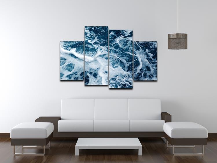High Angle View Of Rippled Water 4 Split Panel Canvas  - Canvas Art Rocks - 3