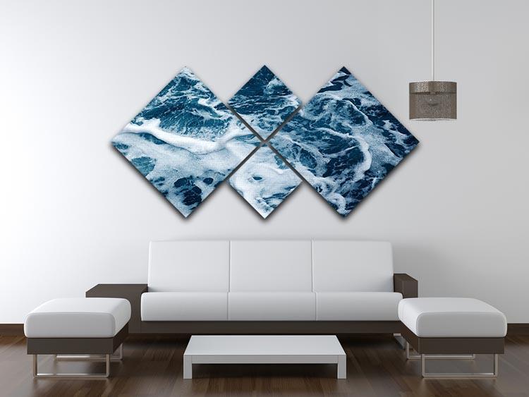 High Angle View Of Rippled Water 4 Square Multi Panel Canvas  - Canvas Art Rocks - 3