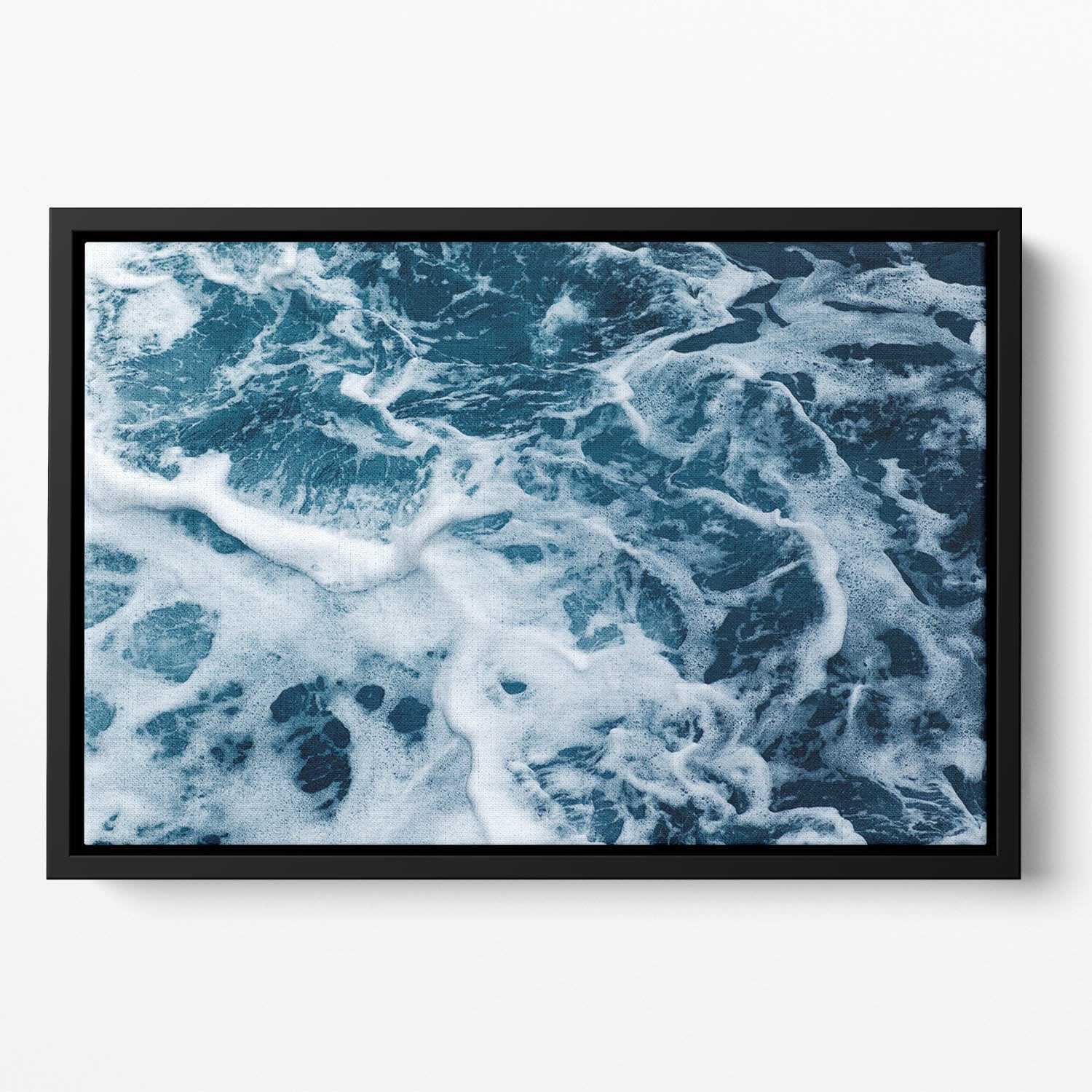 High Angle View Of Rippled Water Floating Framed Canvas