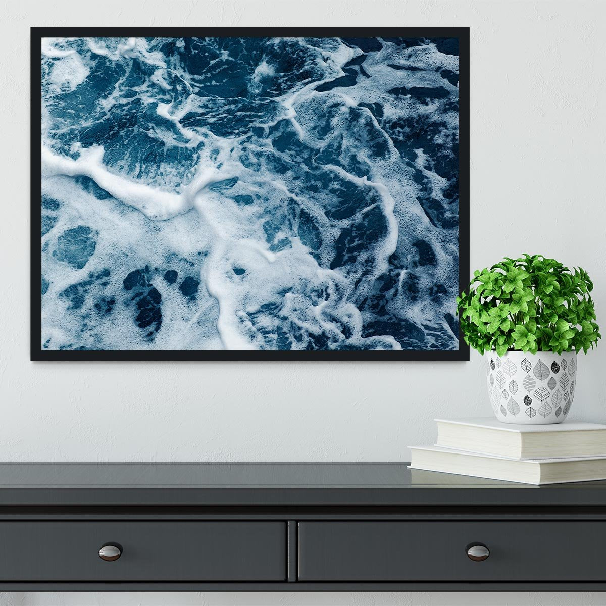 High Angle View Of Rippled Water Framed Print - Canvas Art Rocks - 2