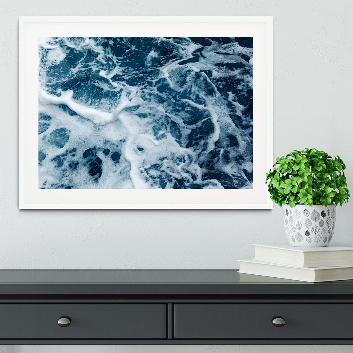 High Angle View Of Rippled Water Framed Print - Canvas Art Rocks - 5