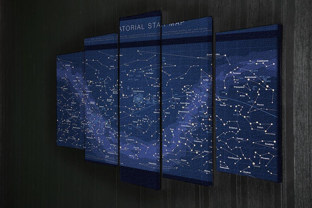 High detailed star map with names of stars contellations 5 Split Panel Canvas - Canvas Art Rocks - 2